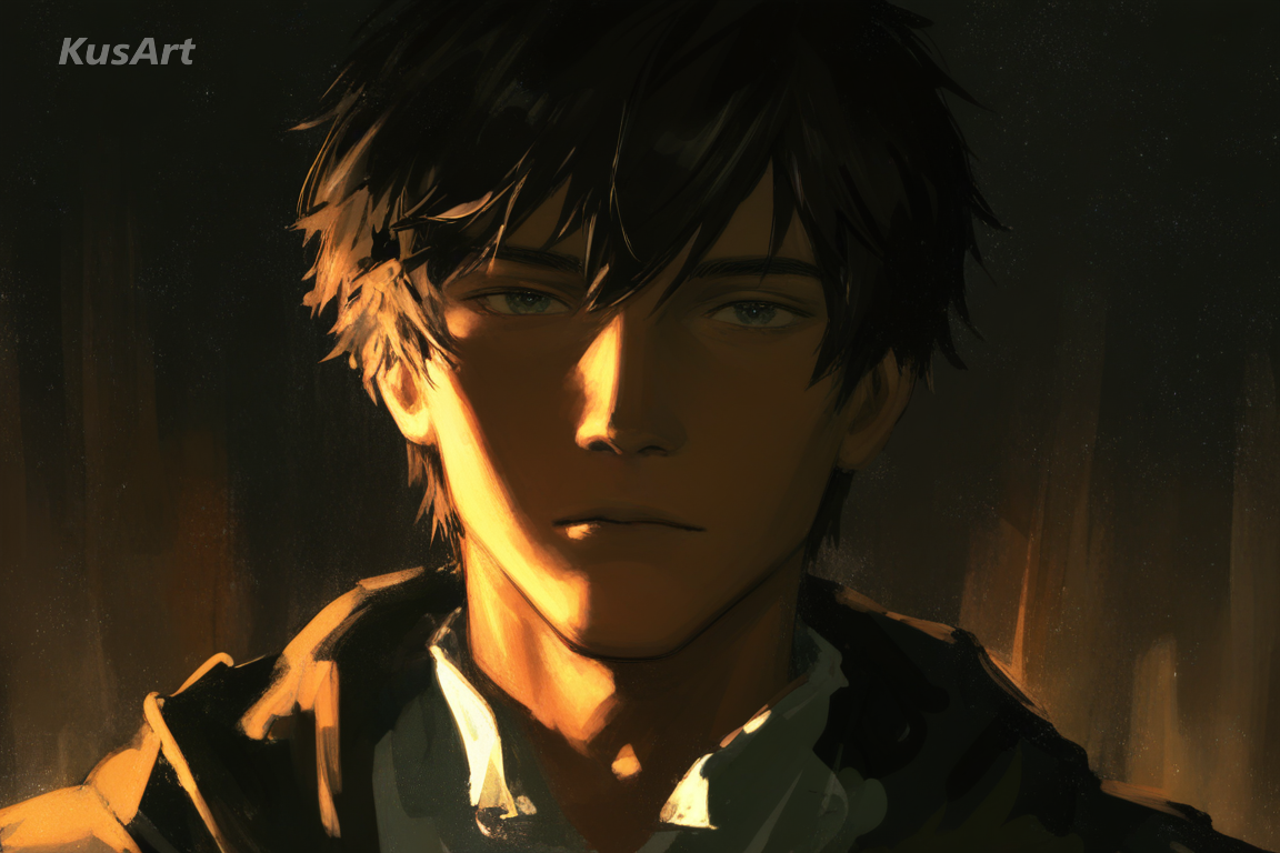 1boy, naturalistic soft facial features, gentle detail, cinematic lighting portrait, painterly digital art, high quality, masterpiece