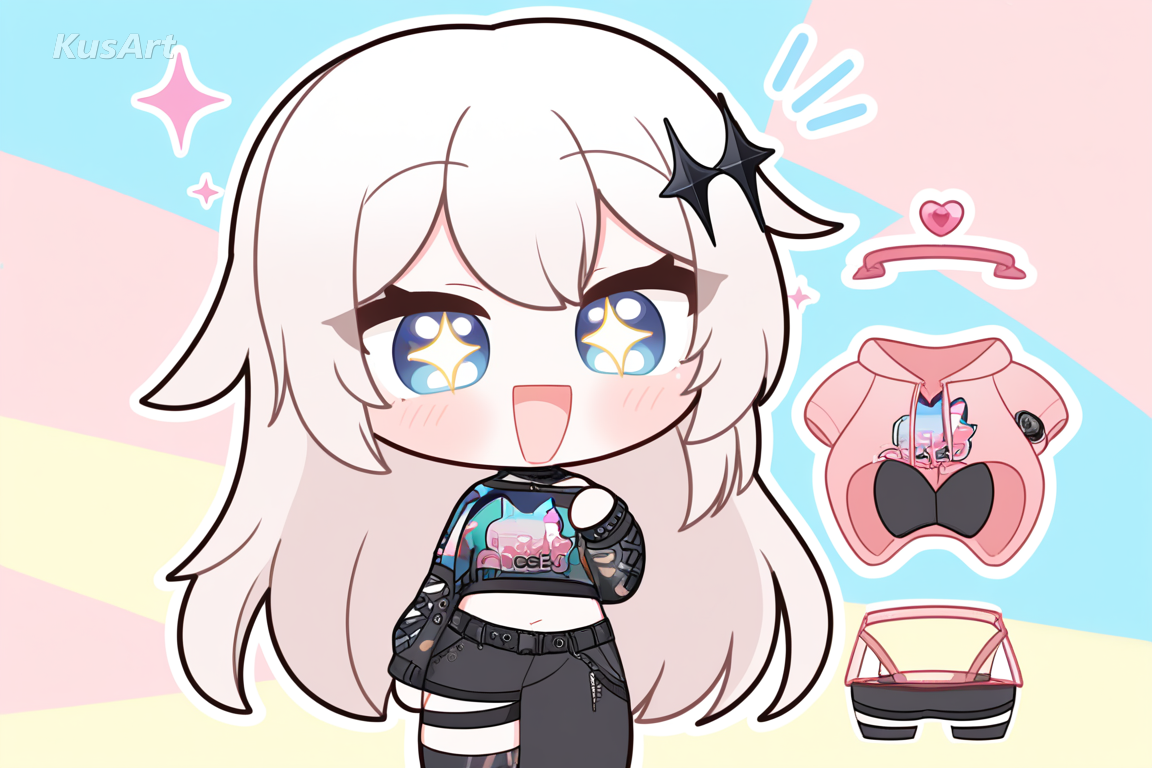 chibi character, kawaii merch design, cute sticker print, glossy vector art, sparkling eyes, high quality, masterpiece