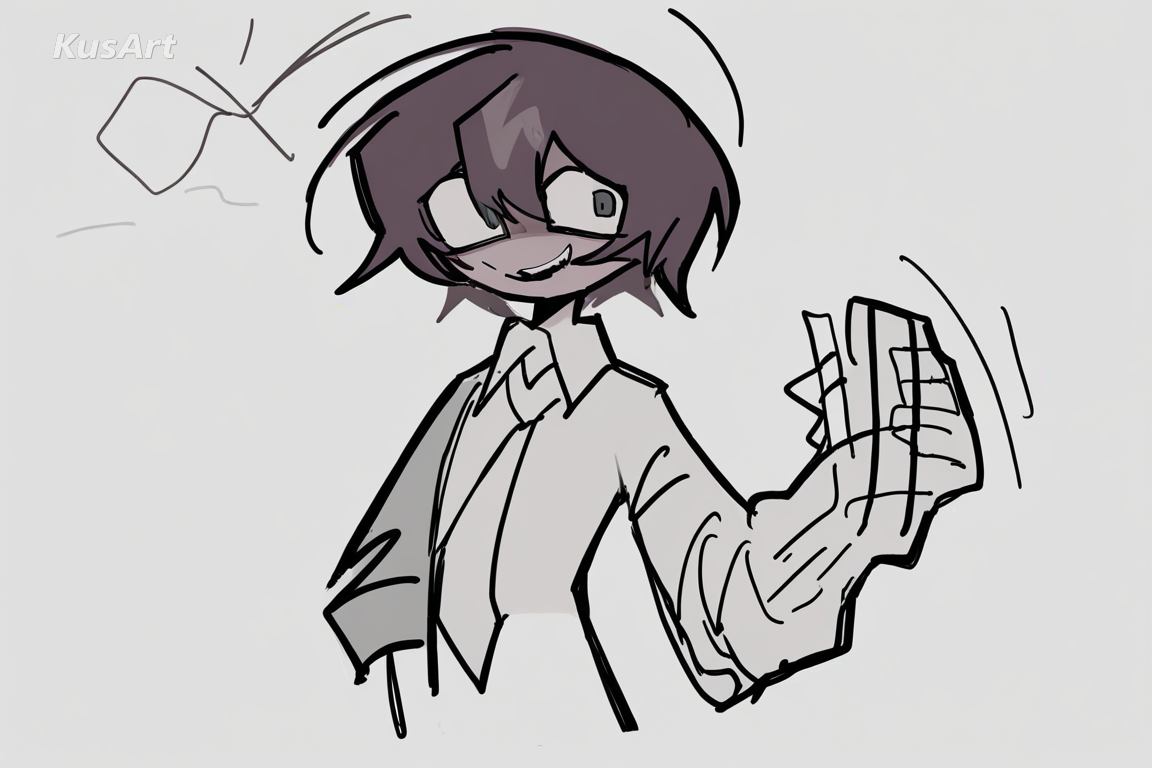 1boy, rough visible sketch lines, loose hand-drawn outline, unrefined sketch art, expressive linework, high quality, masterpiece