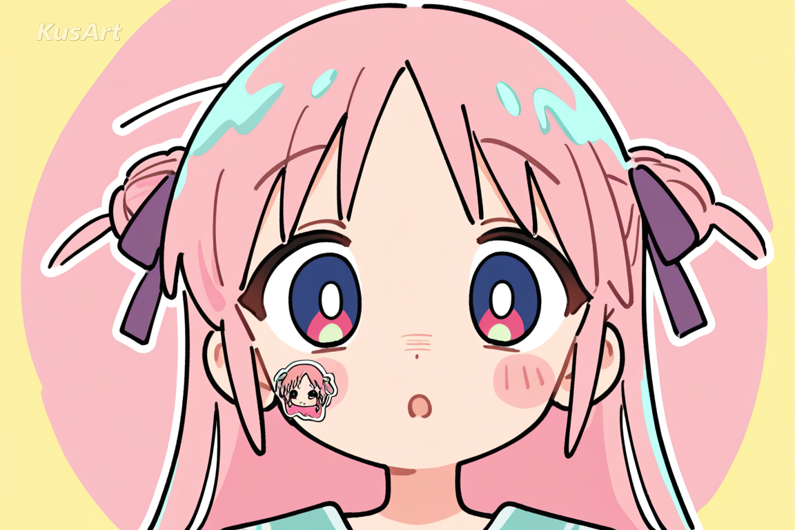 1girl, pastel soft moe style, cute sticker art, moe anime, pastel colors, rounded character design, high quality, masterpiece