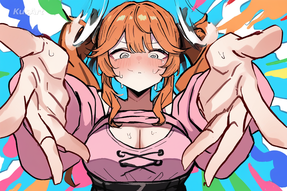 1girl, vibrant spicy pop style, bold visible brushstrokes, colorful art, expressive shading, dynamic anime, high quality, masterpiece