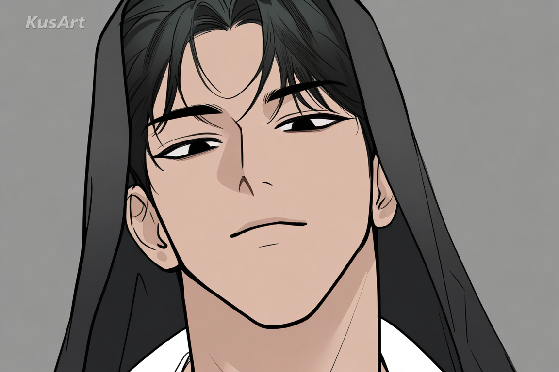 1boy, sharp semi-realistic facial features, defined jawline, manhwa style face, korean webtoon art, high quality, masterpiece