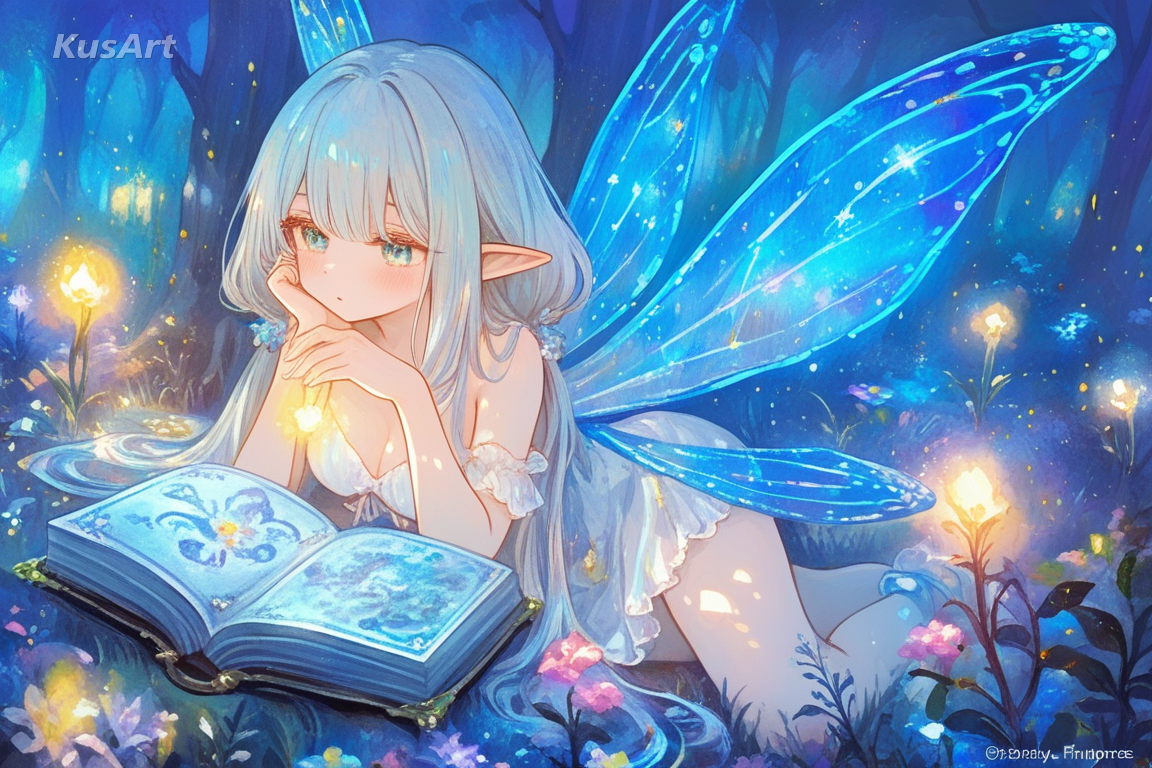 1girl, storybook fantasy scene, pastel fantasy art, enchanted atmosphere, glowing soft light, fairy drawing, whimsical detail, high quality, masterpiece