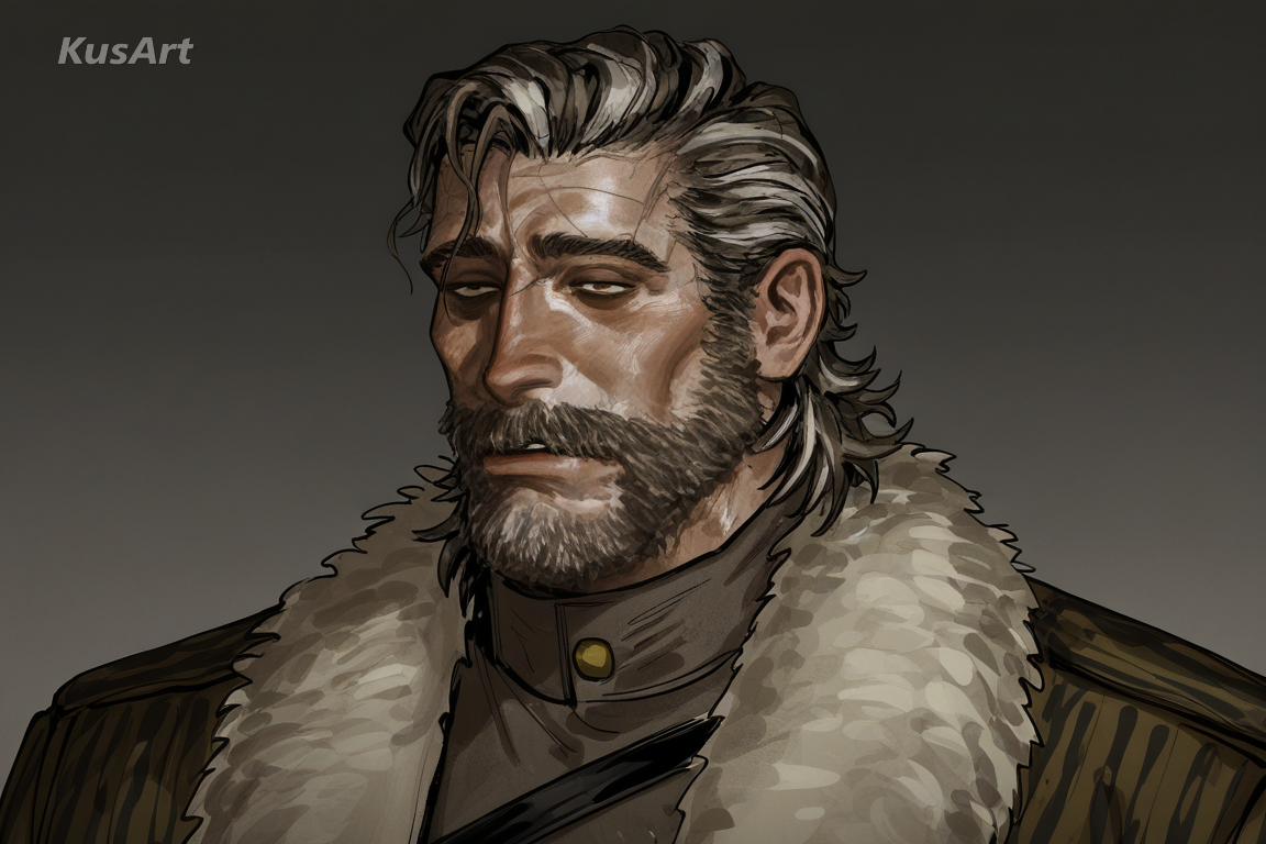 1man, mature weathered character, grit realism art, heavy jaw, tired resilient eyes, rugged clothing, realistic art, high quality, masterpiece