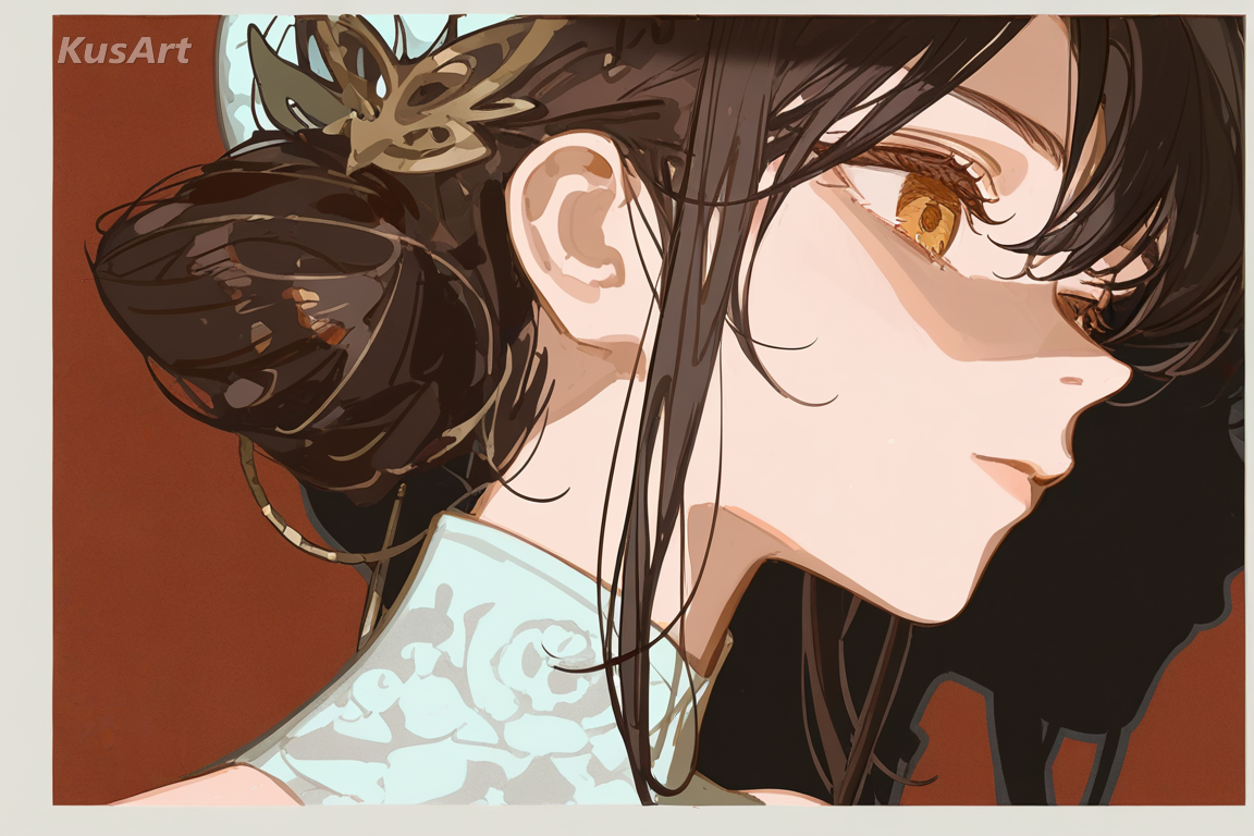 1girl, refined pop style, editorial portrait, pop art style, elegant painterly shading, high quality, masterpiece