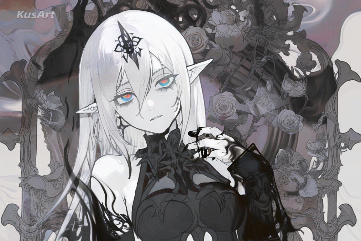 1girl, dark elegance style, melancholic expression, half-lidded eyes, gothic aesthetic, dark academia aesthetic, high quality, masterpiece