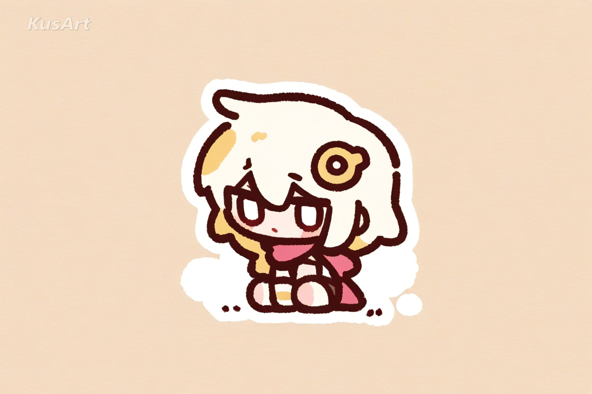 1girl, chibi bold, flat color blocks, light single-tone shading, bold chibi character, saturated palette, high quality, masterpiece