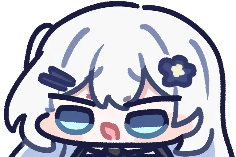 1girl, chibi emoji, emote size, clear expression, chibi emoji style, discord emote quality, compact design, readable at small size, community emote, anime