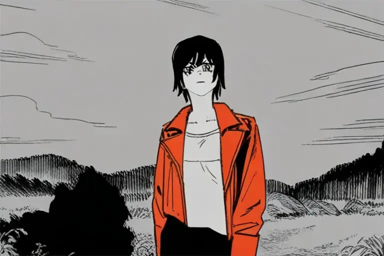 1girl, indie comic panel, chainsaw man manga, zine quality art, underground aesthetic, raw indie illustration, alternative comics, gritty indie manga art