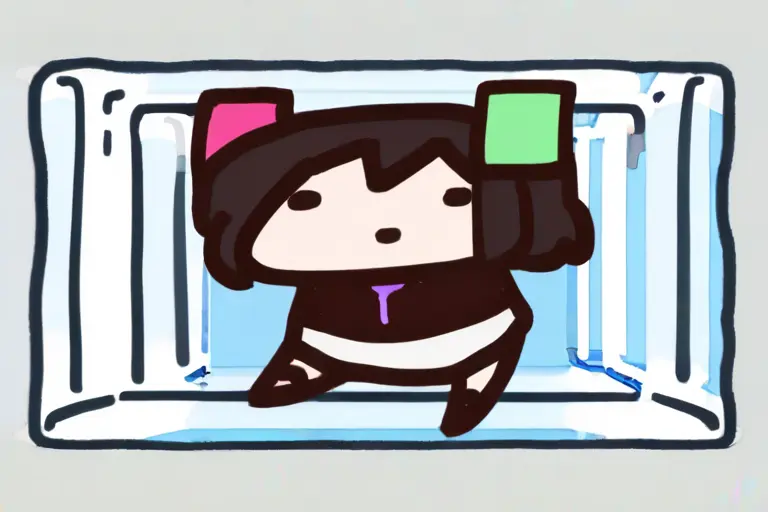 1girl, chibi, dynamic jumping pose, energetic, chibi dot eyes style, active movement, tiny body big energy, cheerful action, lively cute anime chibi