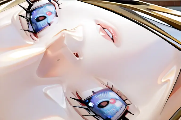 1girl, detailed glossy eyes and lips, glossy skin render anime, deep reflective iris, subtle lip shine, premium detail quality, figure-like face rendering, beautiful anime