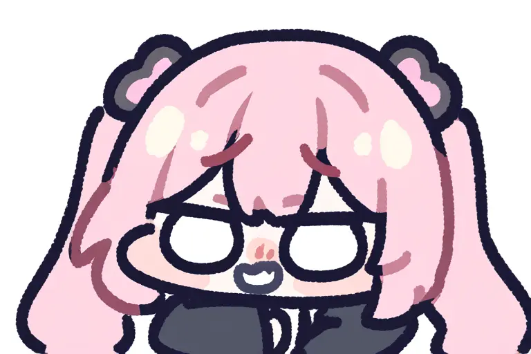 1girl, chibi emoji, exaggerated wide grin, elastic face expression, chibi emoji style, cartoon mouth stretch, over-the-top emotion, funny cute reaction, expressive anime