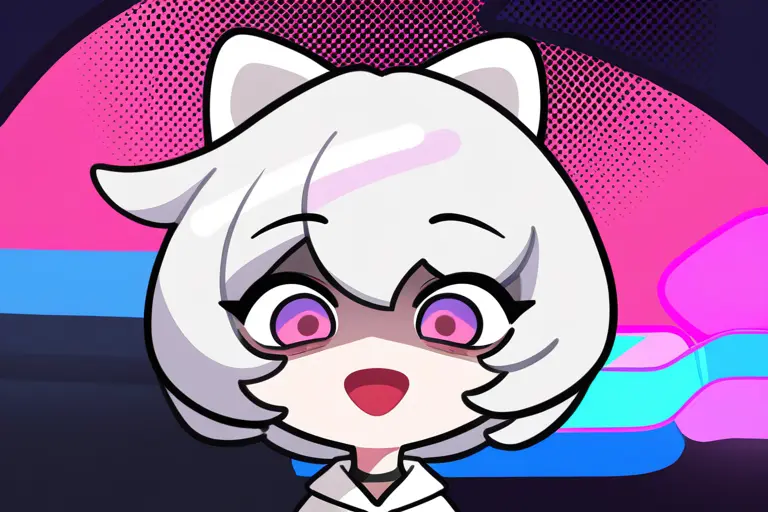 1girl, expressive face, glossy sharp finish, thumbnail composition, high visibility, bold colors, sharp details at small size, eye-catching anime banner art