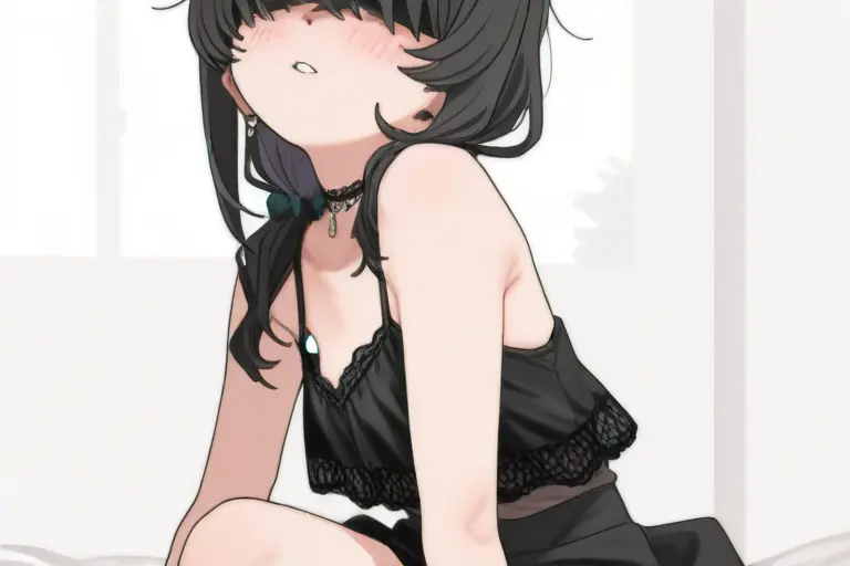 1girl, elegant silk outfit, glossy seductive anime, detailed fabric rendering, lace detail, jewelry light catch, material quality, sophisticated clothing, premium anime