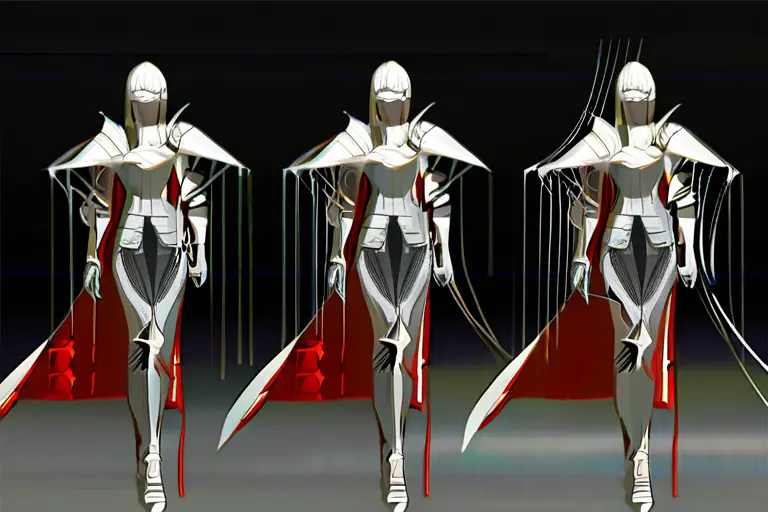 1girl, fantasy knight armor, detailed metal reflections, silk cape, leather straps, polished render style, realistic material textures, dramatic lighting, anime character design