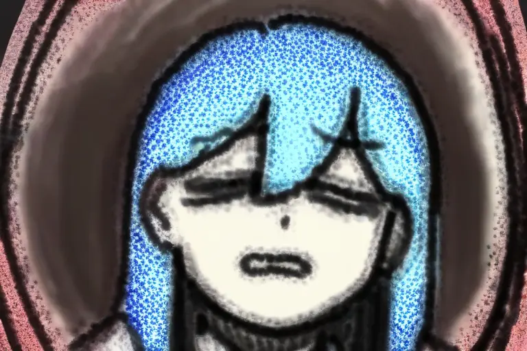 1girl, reaction face, deep fried meme, server emote quality, community content, expressive reaction, inside joke material, discord emote, funny anime art