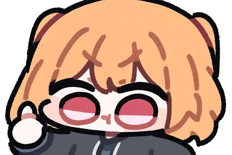 1girl, chibi emoji, tiny body, raised fist gesture, chibi emoji style, minimal body design, expressive gesture, action pose, dynamic cute anime emoji