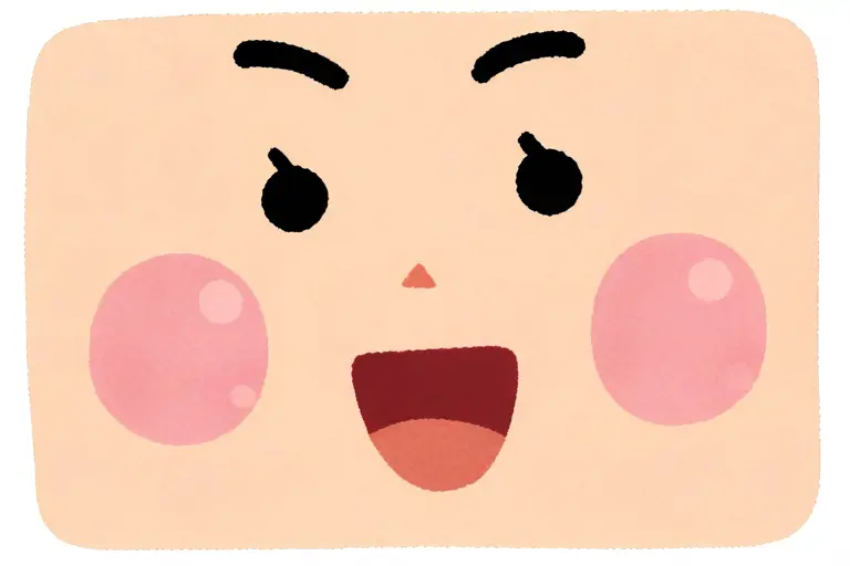 1girl, expressive face close-up, dot eyes, rosy cheeks, irasutoya style, clear simple expression, small mouth, happy emotion, cute face design, minimal detail