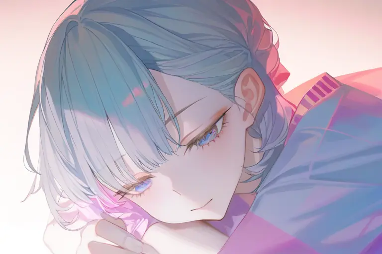1girl, pastel outfit, soft watercolor coloring, soft delicate style, translucent color washes, powder pink and lavender, airy palette, gentle anime art
