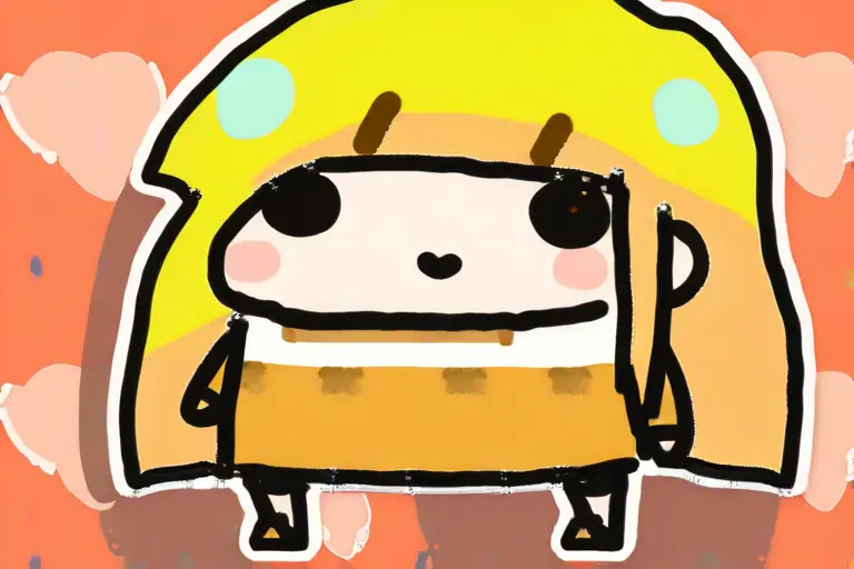 1girl, chibi, simplified detailed outfit, tiny accessories, chibi dot eyes style, cute simplified hair, adorable miniature design, charming detail reduction, cute anime