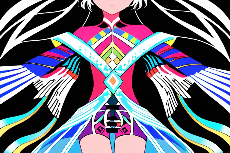 1girl, highly detailed, intricate clothing patterns, sharp rendering, detailed accessories, hair ornaments, crisp lines, professional anime illustration, bright colors, masterpiece