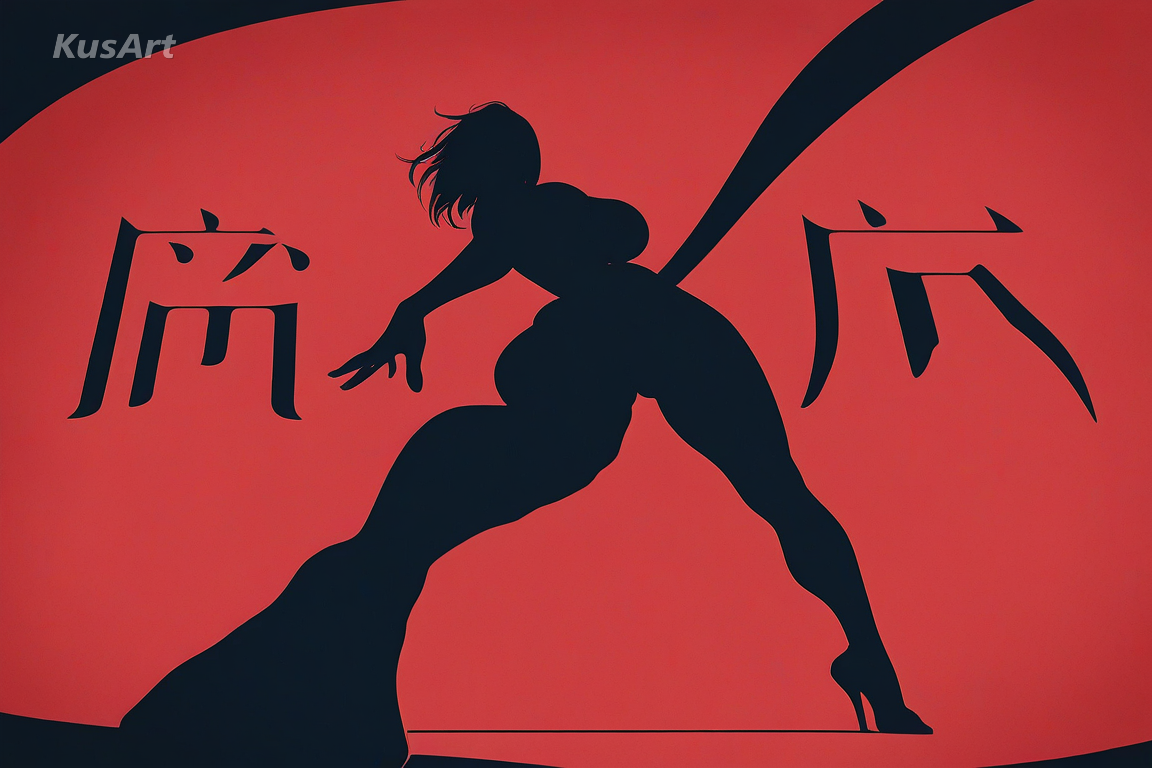 album cover art, striking figure, bold colour blocks, high contrast, readable at small size, high quality, masterpiece