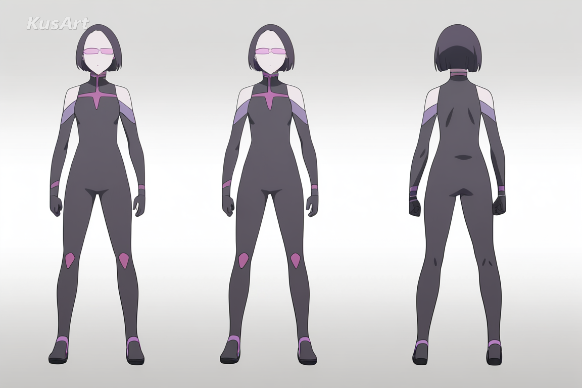 full body character, plain neutral background, soft gradient backdrop, isolated figure, reference sheet, high quality, masterpiece