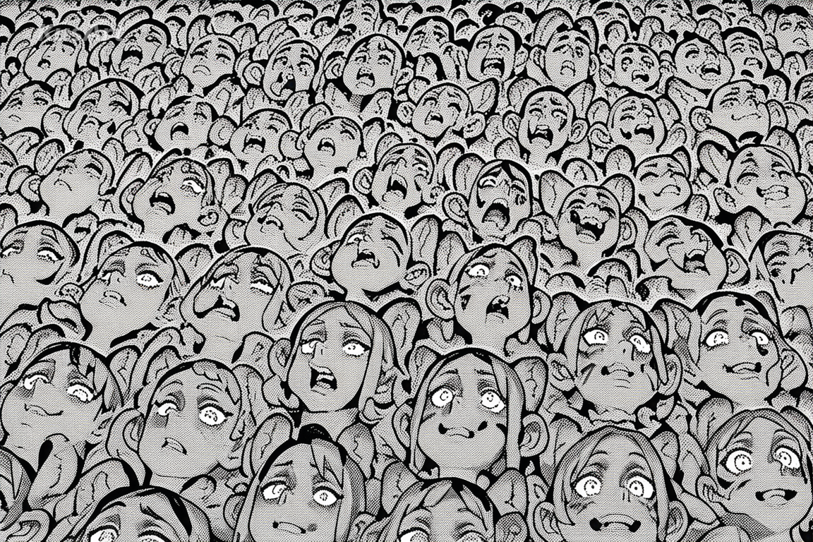 manga chapter cover, solid blacks, screentone, bold title composition, black and white, print ready, high quality, masterpiece