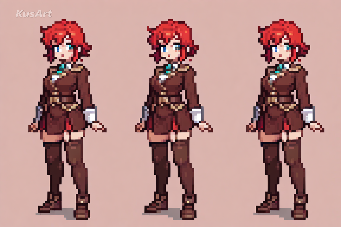 1girl character sprite in full colour pixel art, limited 16 colour palette, tones reused as shadow and midtone, retro game character, clothed, clean pixels, high quality