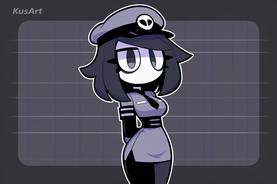 character in colour, thick uniform outline weight, consistent line around all forms, flat toon, high quality, masterpiece