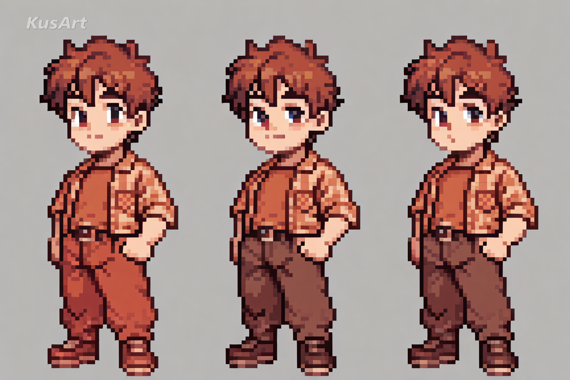 1boy pixel art game character in full colour, character select portrait, limited palette, single pixel outline, retro game concept art, fully clothed, high quality